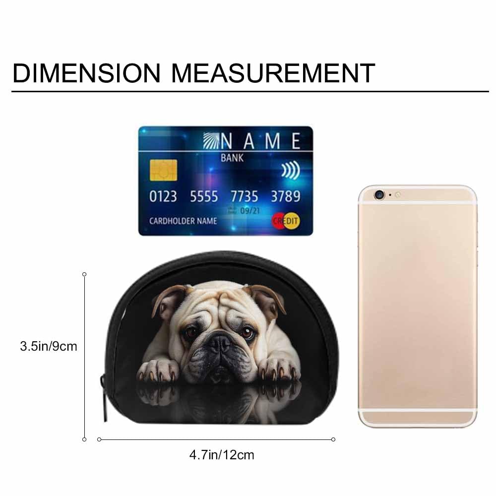 IBILIU Small Coin Purse Funny Dog Bulldog Mini Wallet Coin Pouch Change Purse For Women Men