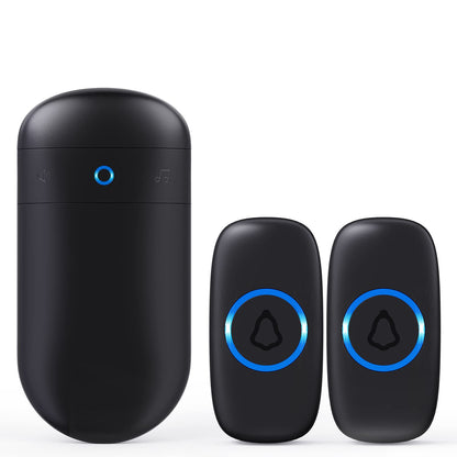Wireless Doorbell, SECRUI Door bell Over 1000ft Coverage with 2 Plug-In Receivers, 1 Waterproof Push button, 52 Chimes, 110dB loud Sound Colorful LED Flash