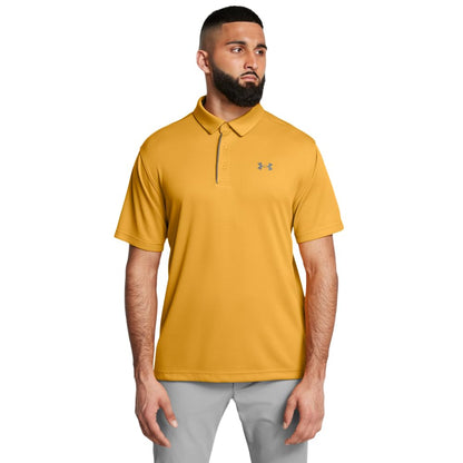 Under Armour Men's Tech Golf Polo, (711) Golden Yellow / / Pitch Gray, Small Tall