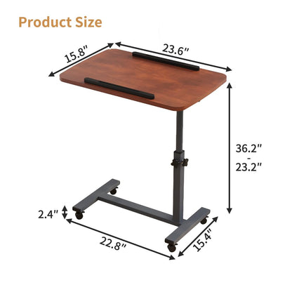 Laptop Table Mobile Adjustable Height Portable Desk Notebook Swivel PC Computer Rolling Desk with Wheels, Laptop Stand for Couch Bedside Hospital Bed Table