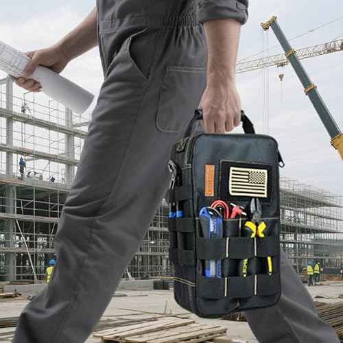Small Tool Bag/pouch Organizer,Meter/EDC/Compact Tool Bag.Heavy Oxford cloth and large zipper,Suitable for various small tools.