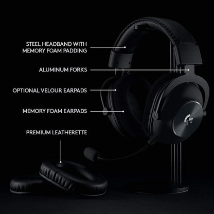 Logitech G PRO X Wireless Lightspeed Gaming Headset Gen 1: Blue VO!CE Mic Filter Tech, 50 mm PRO-G Drivers, and DTS Headphone:X 2.0 Surround Sound - Black