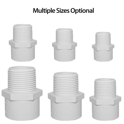 Fitvell 1-1/2" PVC Pipe Fitting Adapter Connector Union Coupling Schedule 40 (Slip Socket x NPT Male Pipe Thread), Pack of 5
