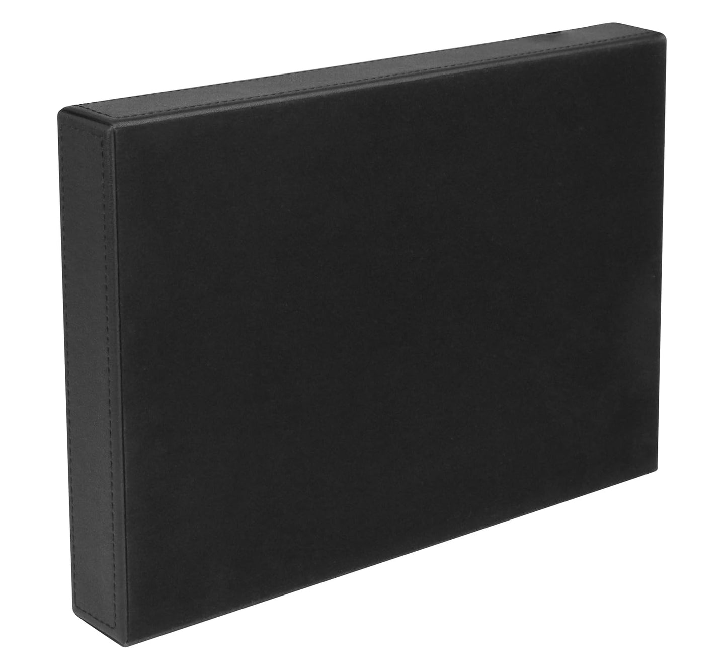 HofferRuffer Faux Leather Valet Tray for Gift, Nightstand Organizer Decorative Dresser Tray Box with Phone Charging Station, Storage Catchall for Men and Women (Black Organizer)