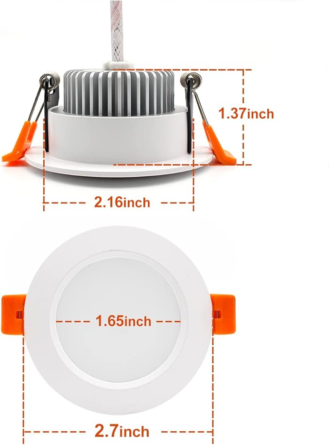 YGS-Tech 2 Inch LED Recessed Lighting, Dimmable Downlight 3W(35W Halogen Equivalent), CRI80, 3000K Warm White Ceiling Light with LED Driver(10 Pack)