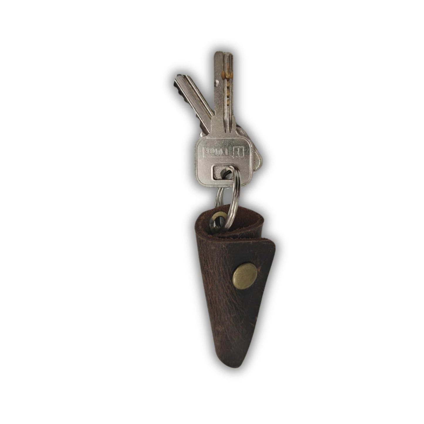 PavinCrafter Full Grain Leather Key Wrap – Silent Keychain Organizer with Snap Closure, Key Ring Cover & Pocket-Friendly Sleeve – Handmade Key Holder for Men, Stylish & Durable EDC Accessory