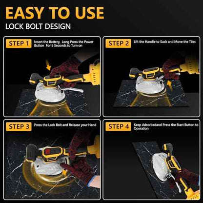 Tile Vibration Tool for De-walt 20V Max Battery, Labfintom Vibration Leveling Machine with 8 Adjustable Speed, Suction Cup, Package Bag Include for Floor, Tile, Wall (Tools Only)