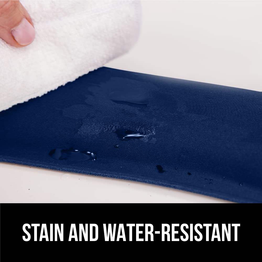 GORILLA GRIP Silky Gel Memory Foam Wrist Rest for Computer Keyboard, Mouse, Ergonomic Design for Typing Pain Relief, Desk Pads Support Hand and Arm, Mousepad Rests, Stain Resistant, 2 Piece Pad, Navy