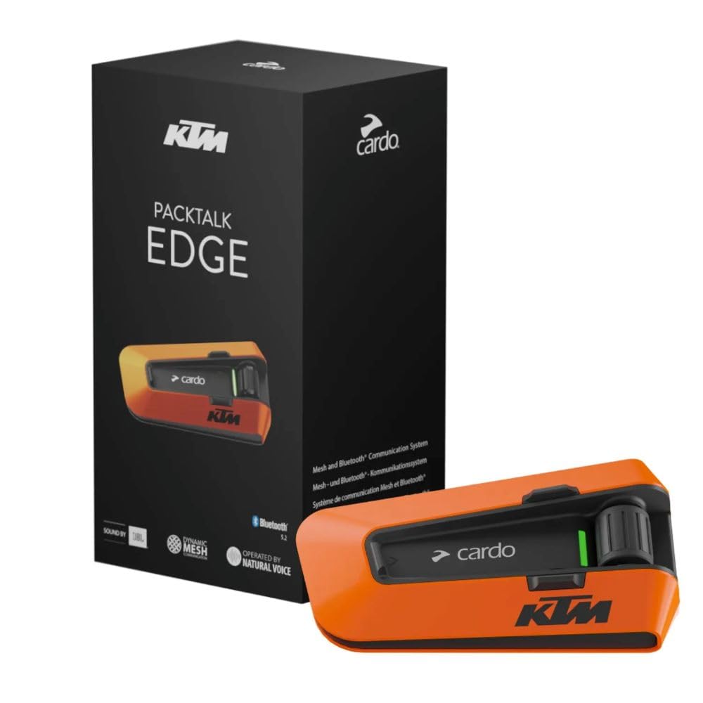 Cardo PACKTALK Edge Motorcycle Bluetooth Communication System Headset Intercom - Dual Pack