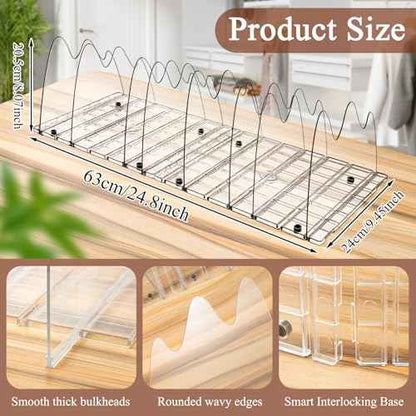 Purse Organizer With 8 Adjustable Acrylic Sections for Closet, Handbag Storage in House and Office