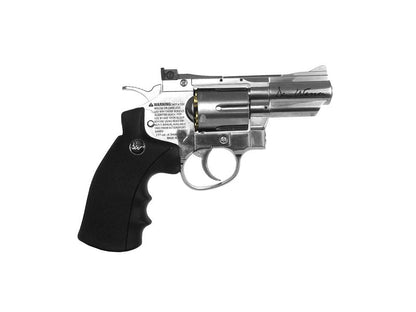 ASG Dan Wesson 2.5" Airgun - Double Action Trigger, Adjustable Rear Sight, Speed-Loader - .177 Cal/4.5mm CO2 BB Gun Pistols - 6 Cartridges, Silver