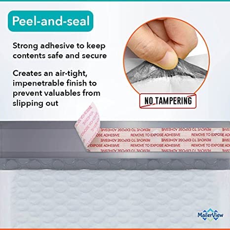 250 Pack USA Made Poly Bubble Mailers (#0) 6x10 Inches Shipping Padded Envelopes Self Seal Tape #0 (Usable size 6 x9)