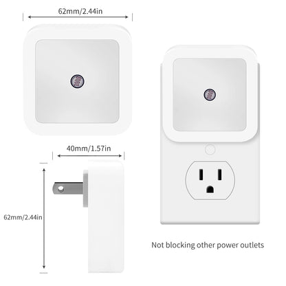 6 Pack Blue LED Night Light Plug in, Dusk to Dawn Sensor Automatic On and Off, Energy Efficient, Soft Glow Kids, Nursery, Bedroom, Bathroom, Hallway, Stairs, Kitchen