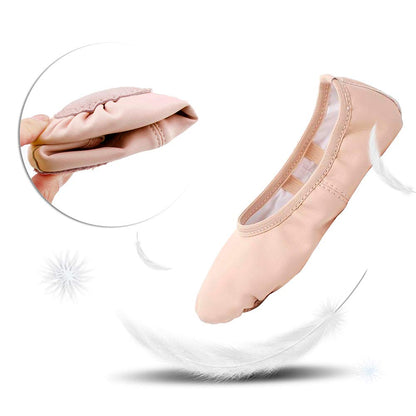 Stelle Ballet Shoes for Girls Toddler Ballet Slippers Soft Leather Boys Dance Shoes for Toddler/Little Kid/Big Kid (Ballet Pink, 9MT)