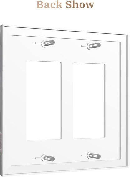 Decorative Art Light Switch Covers Seaside Window View 2 Gang Dual Rocker Outlet Switch plate Faceplate GFCI for Home Decor