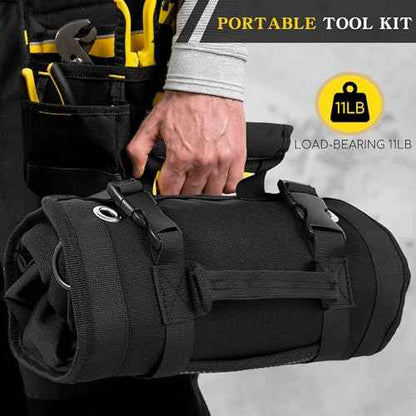Roll Up Tool Bag - Portable Tool Bags with Multiple Pockets, Durable Tool Bag Organizer for DIY/Mechanics/Car Repair - Compact Tool Organizer Bag - Ideal Tool Bags for Men Outdoor Adventures