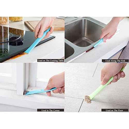 Plastic Scraper Label Scraper Label Peeler Can Opener, Eunion Plastic Multipurpose Stiff Scraper Scratch Free Cleaning Tool, 3 Pack, Blue