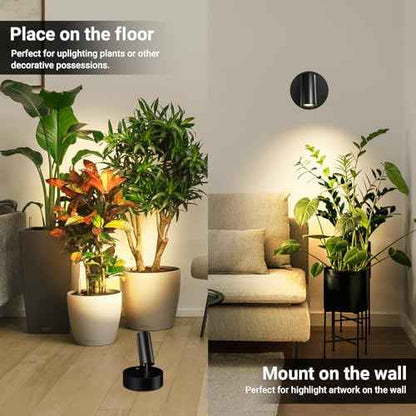 Spotlight Indoor, Wireless Uplighting Indoor with Remote Dimmable, 350¡Æ Rotate, Battery Powered Ceiling Spotlight for Artwork Painting Tree Plant Picture Lights, 4 Pack