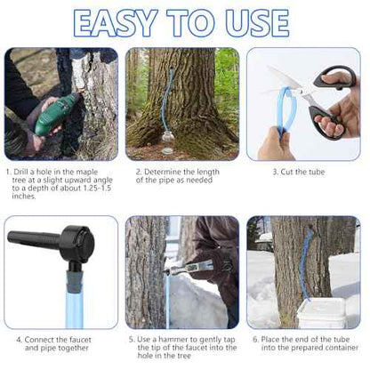 Maple Syrup Tapping Kit, Upgrade Maple Taps Set Include (30) Maple Syrup Taps, 66 -Ft Food Grade Tubing, 1 Drill Bit, Maple Tree Tapping Kit for Experts or Beginners (30 SET)