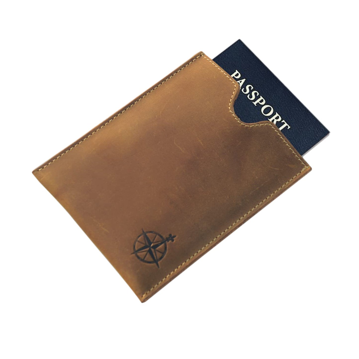 WANDERINGS Leather Passport Holder – Travel - Handmade Genuine Leather Wallet with Passport Pocket and Card Slots - RFID Blocking for Security Against Data Theft