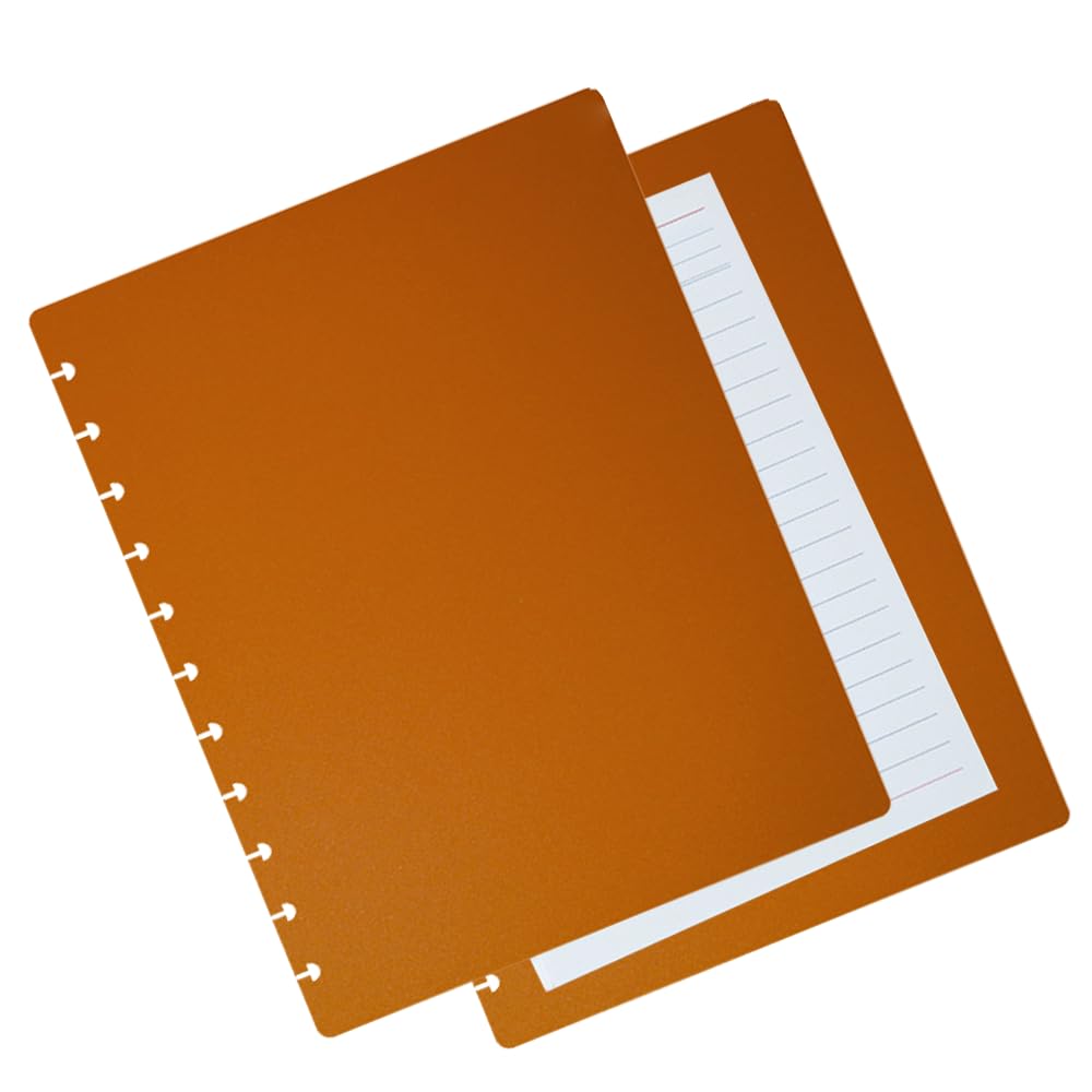 ITSYHPRO 2 Set Letter Discbound Notebook Covers DIY Disc Planner Candy Colors Compatible with Levenger Circa Arc TUL Eagle and Happy Planner(Brown,Letter)