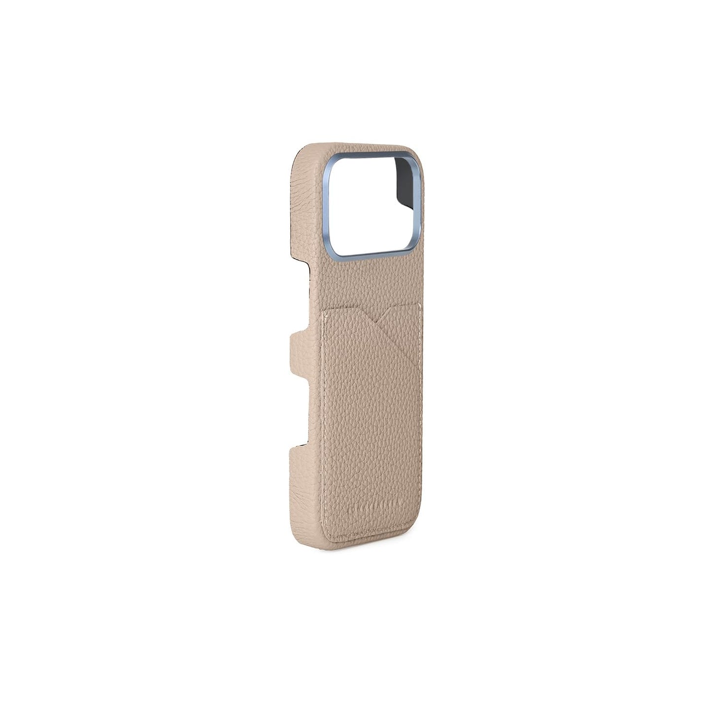 BONAVENTURA (for iPhone 17 Pro Max Shrink Leather Back Cover Case [Greige], Made with Premium European Leather, Genuine Leather, Gift BPCT17PM-GG