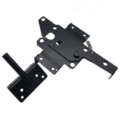 Self-Locking Gate Latch Heavy Duty Post Mount Automatic Gravity Lever Wood/PVC Fence Gate Lock with Fasteners Hardware,for Secure Pool |Yard | Gadren, Steel,Black