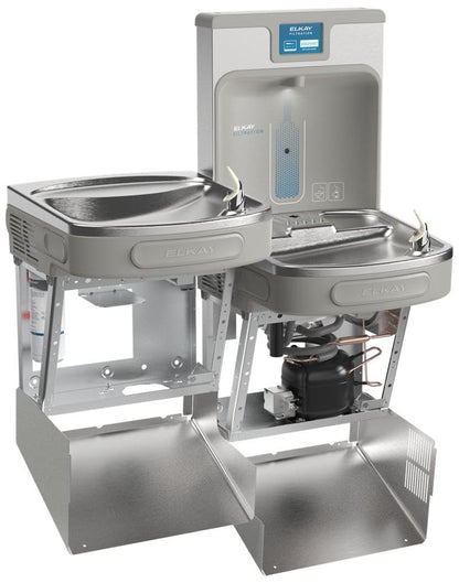 Elkay LZSTL8WSLP Enhanced Bottle Filler & Bi-Level ADA Cooler Refrigerated Light Gray Granite High Capacity Lead Drop Down Wrapper