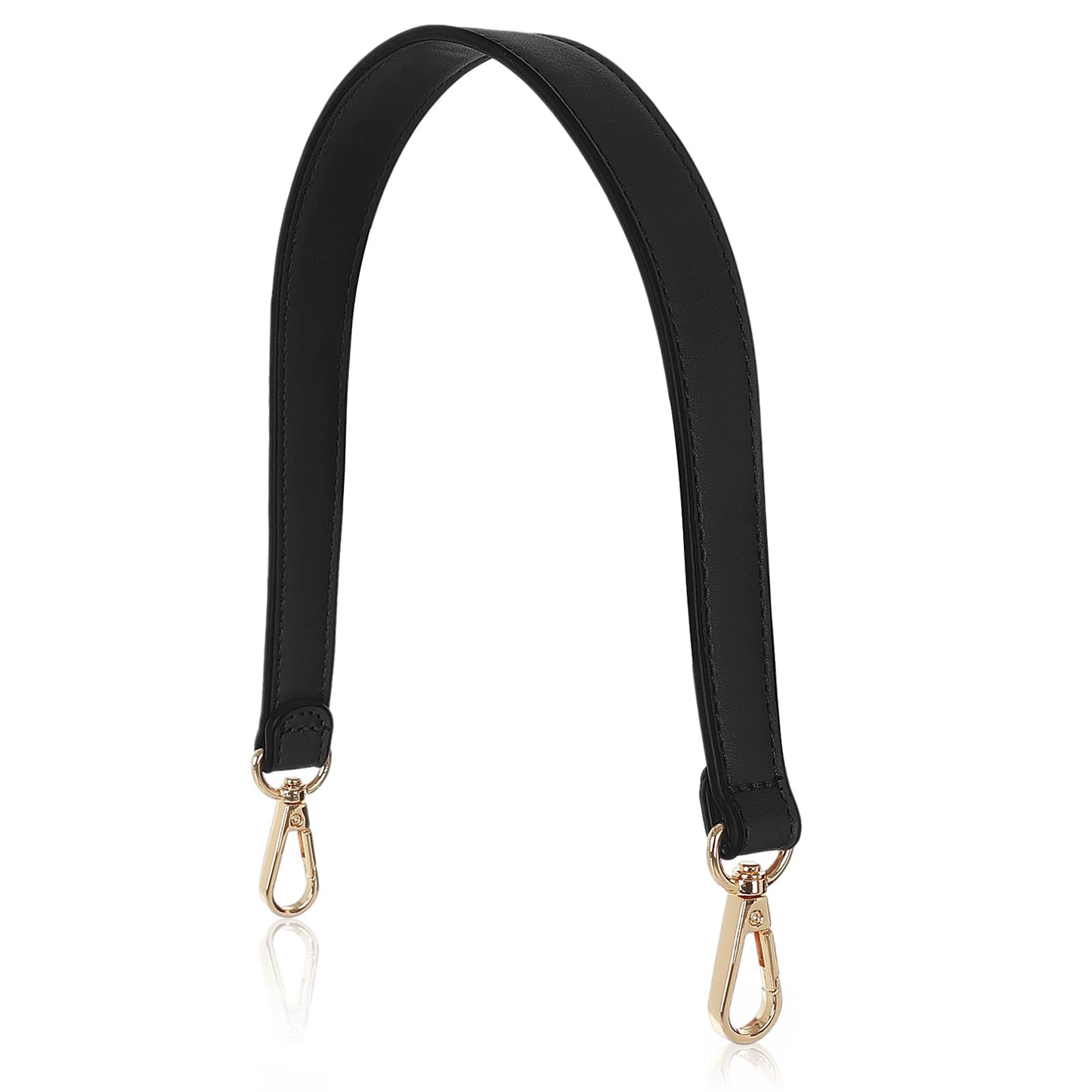 Prasacco Black Leather Purse Strap Handle 19 Inch Bag Strap Replacement with Swivel Clasps, Short Style, Short Style, Please Confirm the Size Information