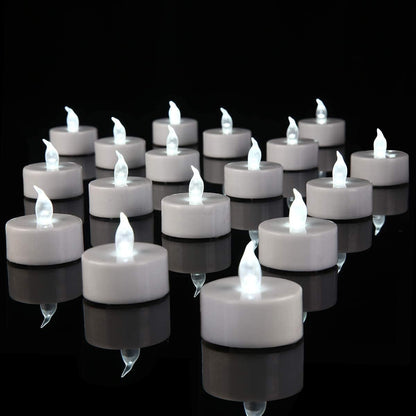 VETOUR LED Tea Lights Candles Battery Operated :50PCS Flickering Fake Tealights 200 Hours Last Electric Candle for Votives,Festival celeration Thanksgiving,Hallween,Christmas (Cool White Light)