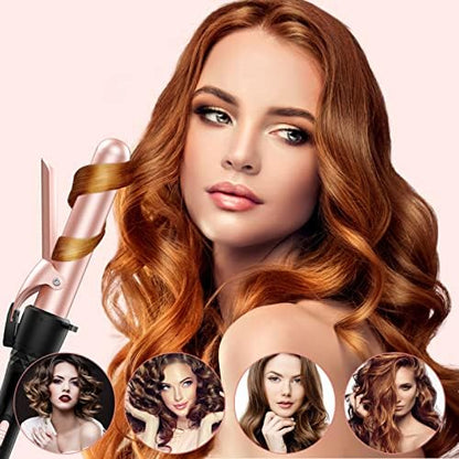 Maxt 5-in-1 Interchangeable Curling Iron Wand Set with 3 Barrels & Curling Thermal Brush | Ceramic Coated for Long-Lasting Curls, Waves Hair Curler (0.35-1.25 inch)