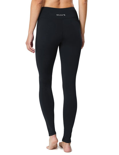 baleaf Women's Fleece Lined Leggings Thermal Warm Winter Leggings High Waisted Yoga Pants Cold Weather Inner Pocket 2-Pack Black/Blue XS