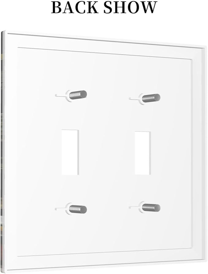 Nature Plant Botanical Daisy Mushroom Snails And Moon Double Toggle Light Switch Cover Decorative 2 Gang Wall Plate Electrical Switchplate Faceplate for Bathroom Decorate Accessories