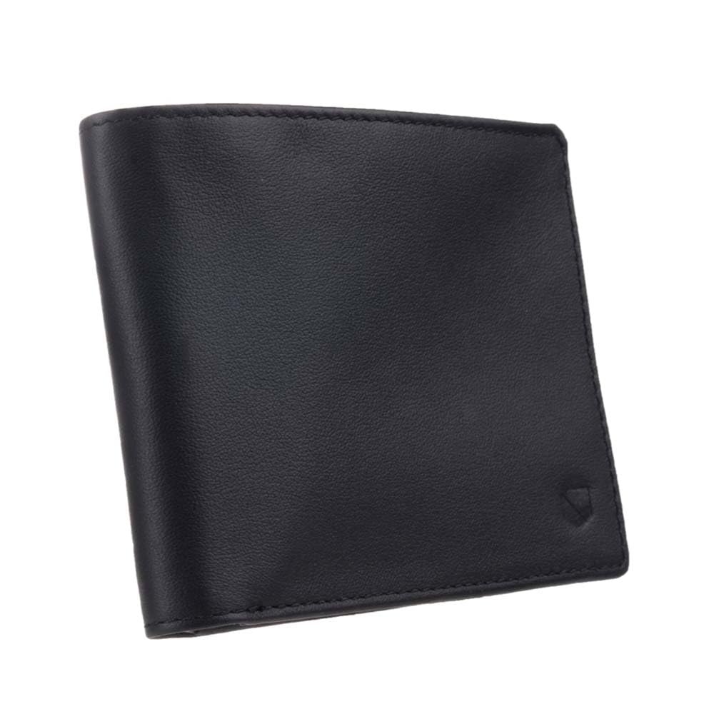 SLNT Napa Leather RFID & NFC Signal Blocking Bi-Fold Wallet - Secure Your Information, Prevent Hacking & Identity Theft - 6 Card Slots & Large Money Pocket - Slim Profile, Great for Travel (Jet Black)