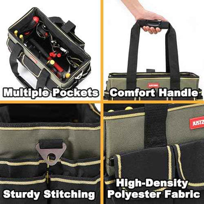 Tote Bag Organizer - 15 Inch Electrical & HVAC Tool Caddy, Tool Bags for Electricians & Maintenance Professionals