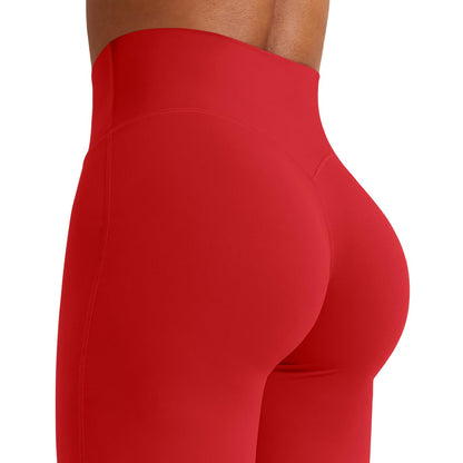 YEOREO Workout Leggings Womens No Front Seam Straight Leggings 31.5" High Waist Buttery Eddiy Gym Yoga Pants Red S