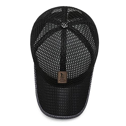 FASHIXD Summer Mesh Baseball Cap for Men Women Trucker Hat Outdoor Sports Running hat (1-Dark Gray)