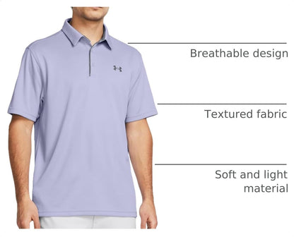 Under Armour Men's Tech Golf Polo, (539) Celeste / / Pitch Gray, Large