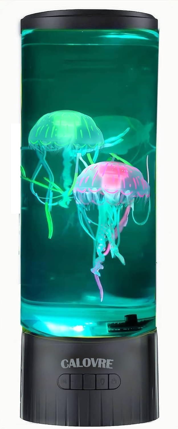 CALOVER Large Jellyfish Lamp Gifts for Kids Adults Electric Fantasy Tank Aquarium Night Mood Light for Birthday Holiday Home Christmas Decoration Relaxion
