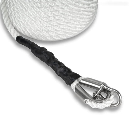 Marine System Made Nylon 3 Strand Anchor/Rigging Line Anchor Rope 3/8 Inch 100FT 150FT White (3/8" x 100')