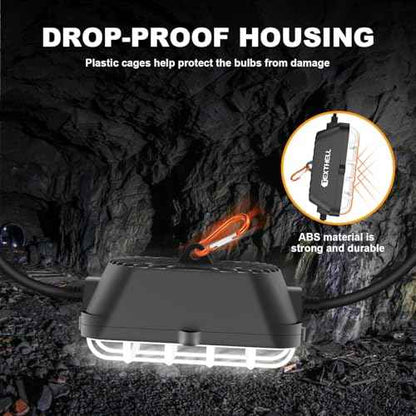 50FT LED Construction String Lights, 75W Super Bright 7500LM Plug in Linkable String Work Lights, 5000K Waterproof IP67 Temporary Lighting for Construction Sites, Jobsites, Indoor & Outdoo