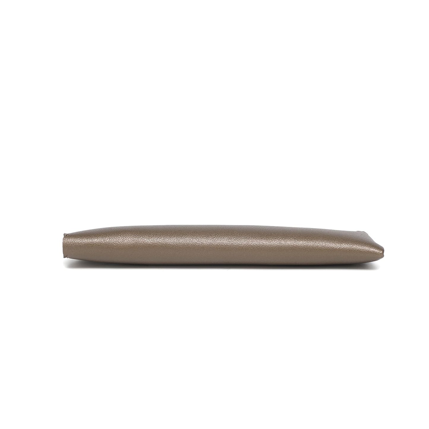 YONBEN Faux Leather Pencil Case Small Pencil Pouch Slim Pen Case Holder Zipper Bag for School Office(Pearl Brown)