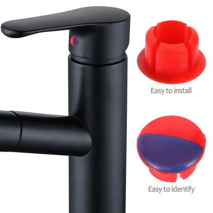 DOITOOL Hot Cold Faucet Caps 20-Pack Plastic Knob Covers for Kitchen Bathroom Water Faucets Easy Installation Hot Cold Indicator Buttons 0.35 Inch