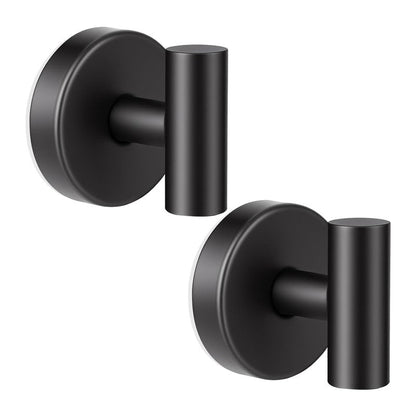 Suction Cup Hooks for Shower Heavy Duty, Shower Hooks No Drill, Shower Hooks for Inside Shower Stainless Steel, Suction Hooks for Window, Glass, Tile, Wall, Loofah, Bath Robe, Wreath, Black 2 Pack