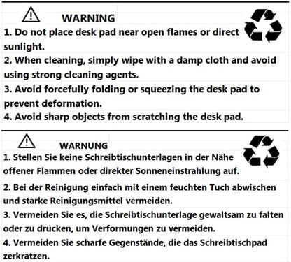 ZORESYN PU Leather Desk Mat Waterproof Anti-Oil Dining Table mat - 170x50cm - Non-Slip Mouse Pad, Large Desk Pad with Suede Base,Stitched Edges Computer Desk Mat for Gamer, Office & Home | Black