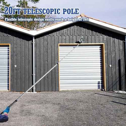 28FT Reach Light Bulb Changer for High Ceilings -Light Bulb Extension Pole Changer with Telescopic Extension Pole 5-20FT Suction Cup Baskets for High Ceilings and Recessed Lights