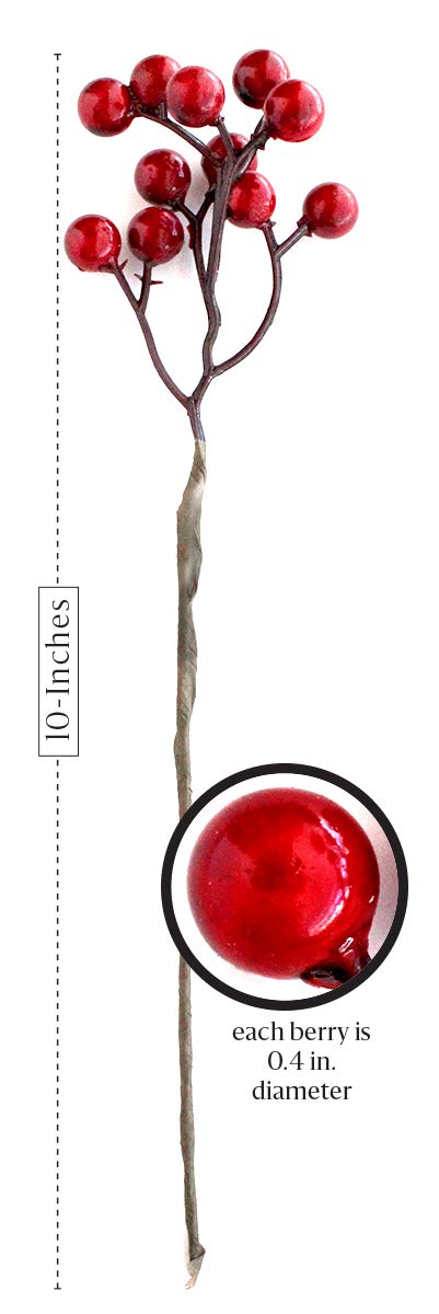 OLYPHAN Red Berry Picks Pip Berry Stems Winter Floral Sprays DIY Crafts, Wreath, Garland, Christmas Berries Ornaments Decoration-Decorative Home Holiday Decor, Table Centerpiece
