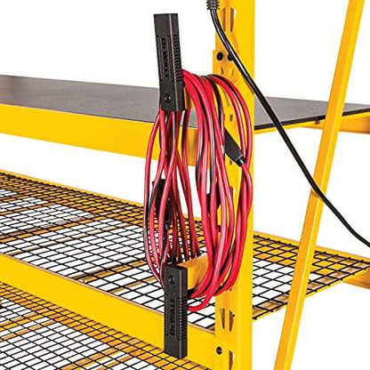 DEWALT Cord Minder Bracket 2-Piece Storage Rack Accessory Set, Compatible with 4 and 6-foot Storage Racks, 50-lb Load Capacity for Set, Spring-Loaded, Locking Pins Included, Powder-Coated