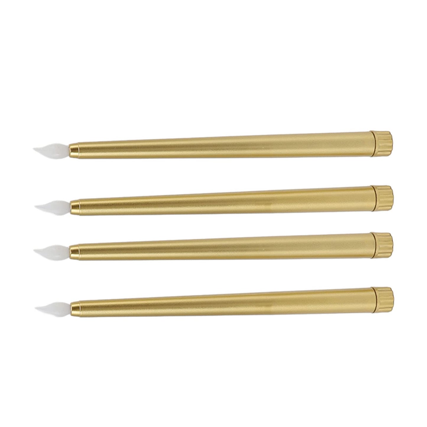 4Pcs Flameless Taper Candles Electric LED Taper Candle Halloween Christmas Holiday Decor Candles (Gold)