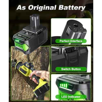 Bonadget 2Pack 8000mAh Replacement for Ryobi 18V Battery ONEPLUS+ Lithium-ion Drill Battery
